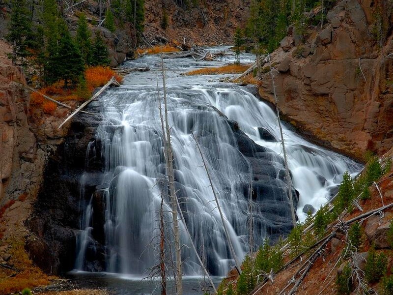 Waterfall in Canyon — Brown, Serene, Autumn