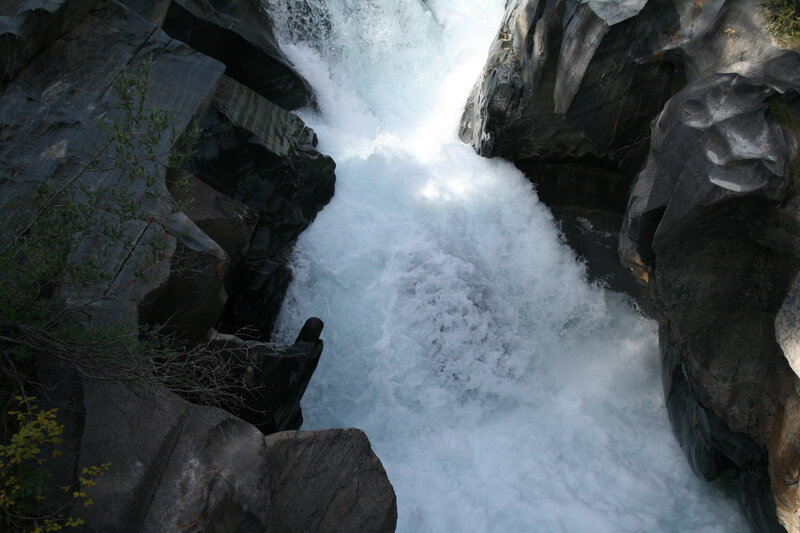 Waterfall in Canyon — Gray, Dramatic, Afternoon