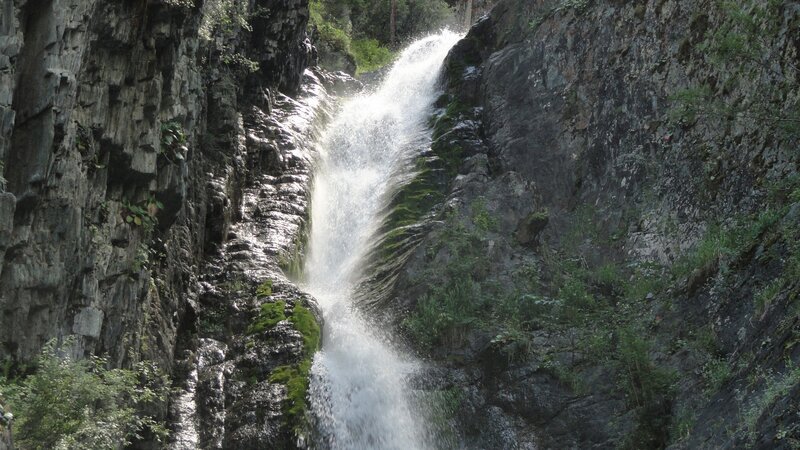 Waterfall in Canyon — Gray, Natural, Afternoon