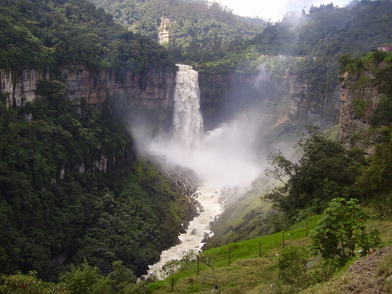 Waterfall in Canyon — Green, Dramatic, Afternoon, Photograph, Forest