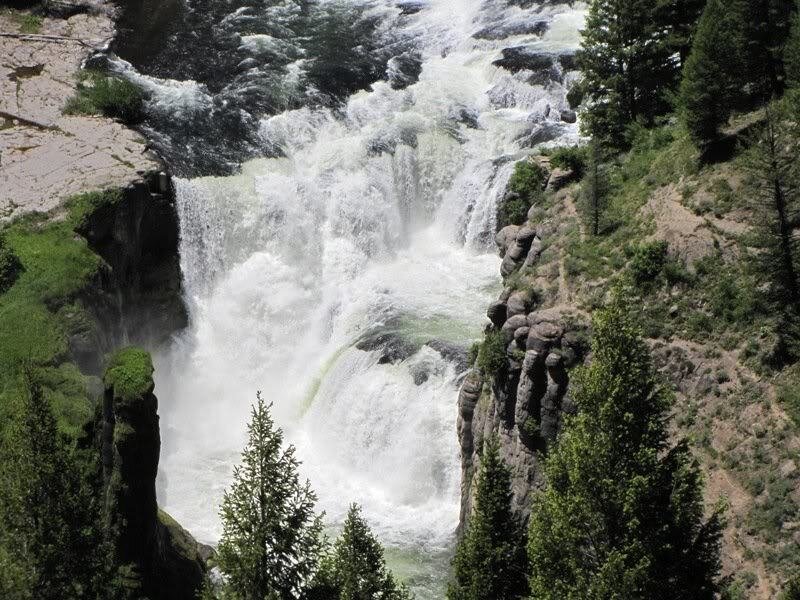 Waterfall in Canyon — Green, Dramatic, Afternoon, Photograph
