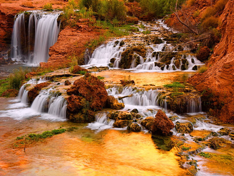 Waterfall in Canyon — Orange, Serene