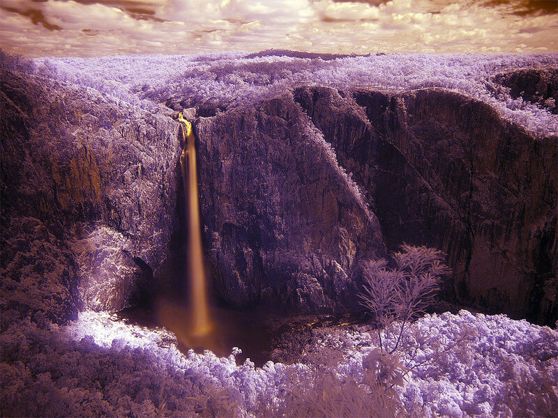 Waterfall in Canyon — Purple