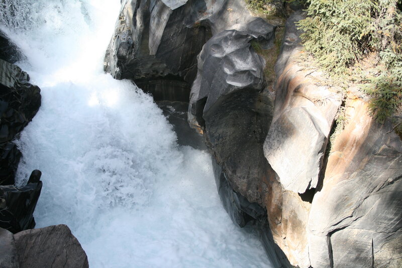 Waterfall in Canyon — White