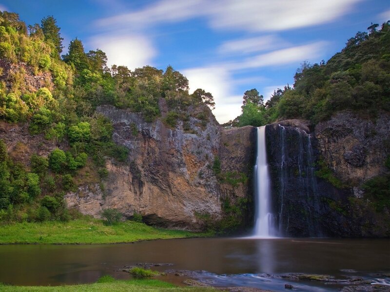 Waterfall in Forest — Cliff