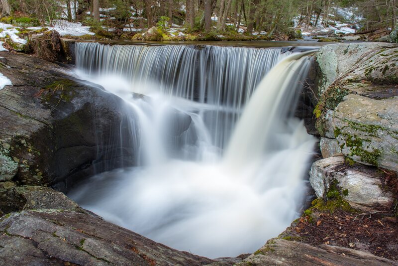 Waterfall in Forest — Gray, Serene, Winter