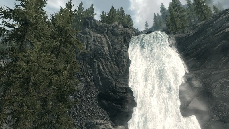 Waterfall in Forest — Green, Natural, 3d Render