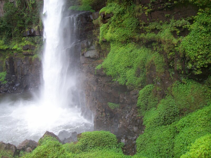 Waterfall in Forest — Green, Natural, Photograph, Cliff