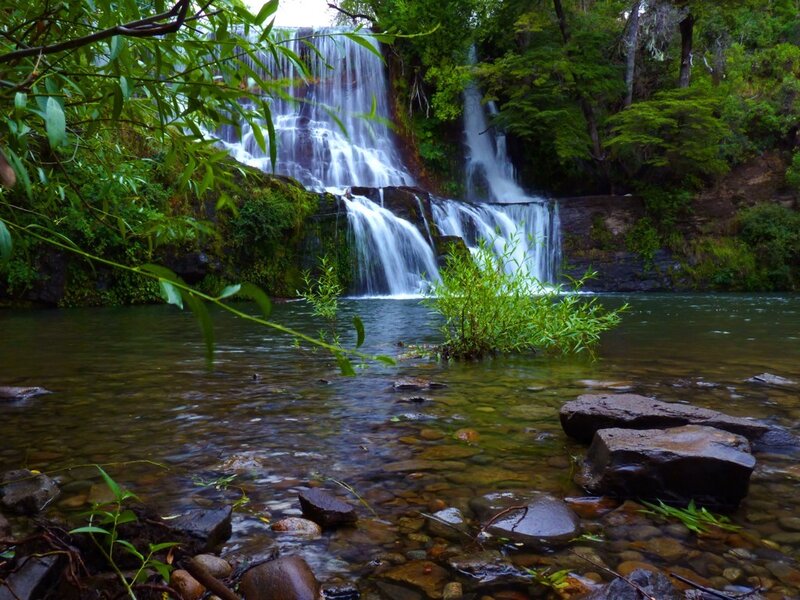 Waterfall in Forest — Green, Serene, Daytime, Photograph, River