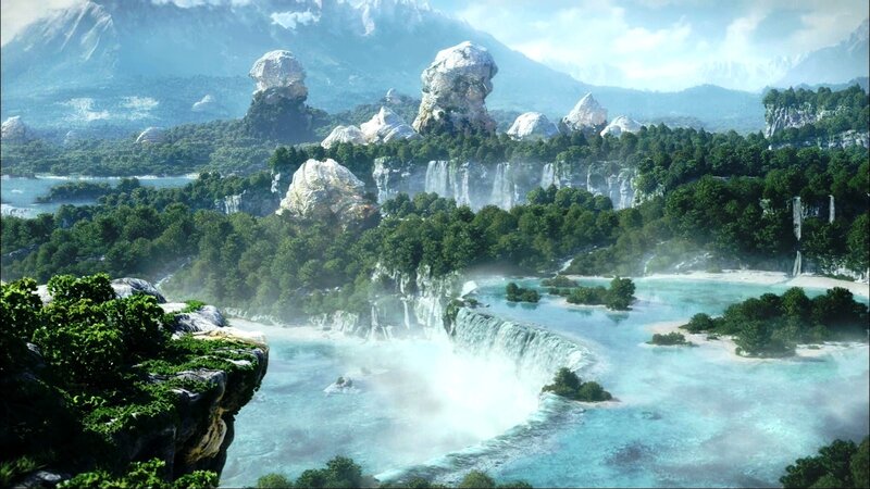 Waterfall in Forest Valley