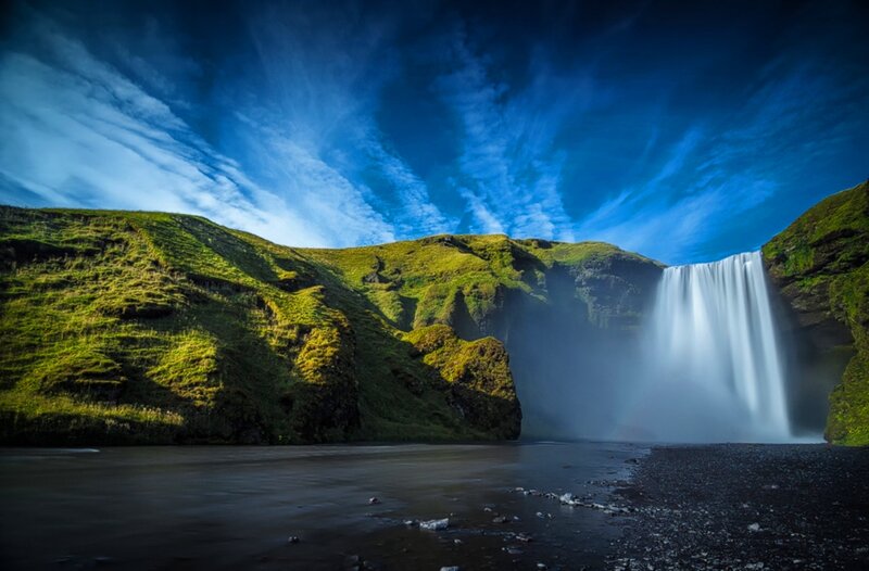 Waterfall in Green Canyon — Blue, Dramatic