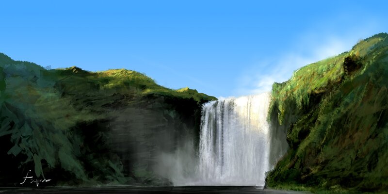 Waterfall in Green Canyon — Blue