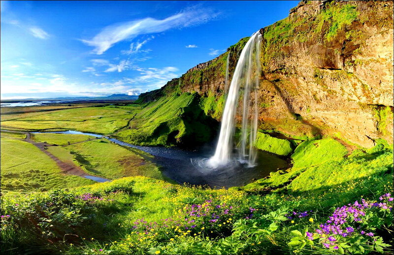 Waterfall in Green Valley — Serene, Afternoon