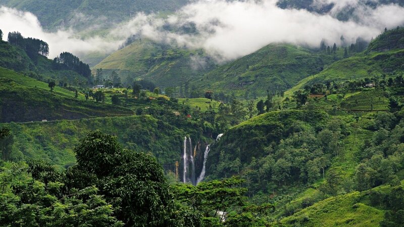 Waterfall in Green Valley — Serene, Photograph