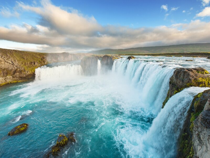 Waterfall in Iceland — Blue, Dramatic