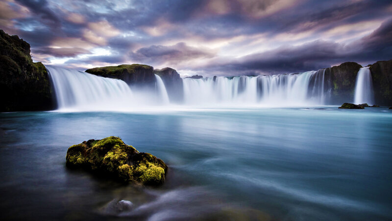 Waterfall in Iceland — Blue