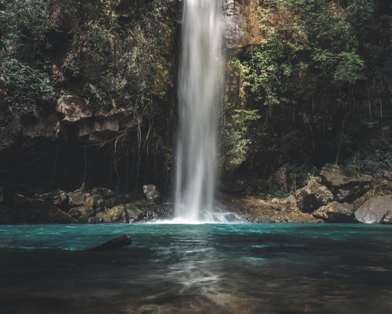 Waterfall in Jungle — Blue, Serene