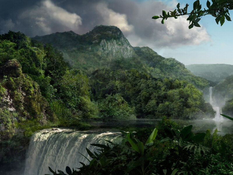 Waterfall in Jungle — Dramatic