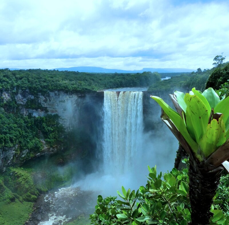 Waterfall in Jungle — Green, Dramatic, Afternoon, Photograph, Cliff