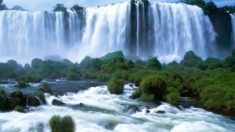 Waterfall in Jungle — Green, Dramatic, Photograph, River, Rocks