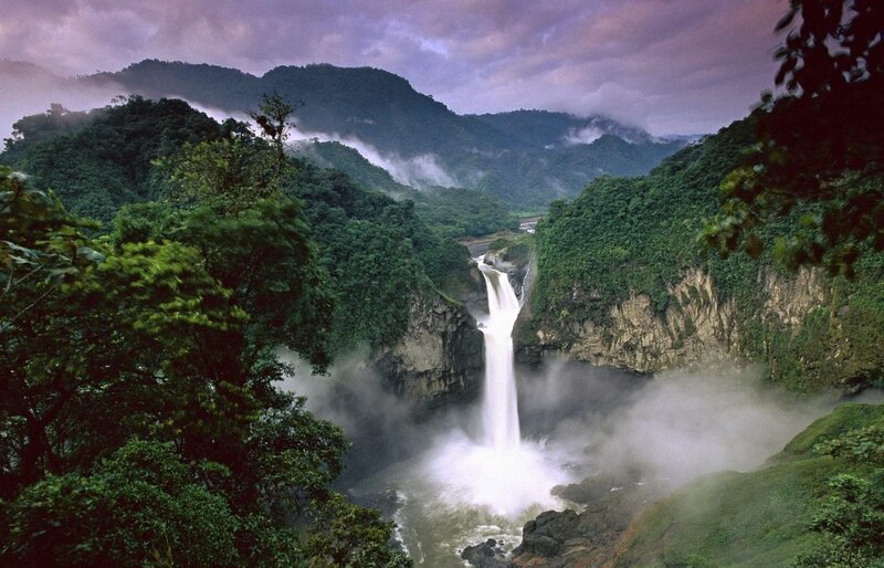 Waterfall in Jungle — Green, Dramatic