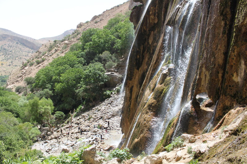 Waterfall in Mountain Canyon — Green