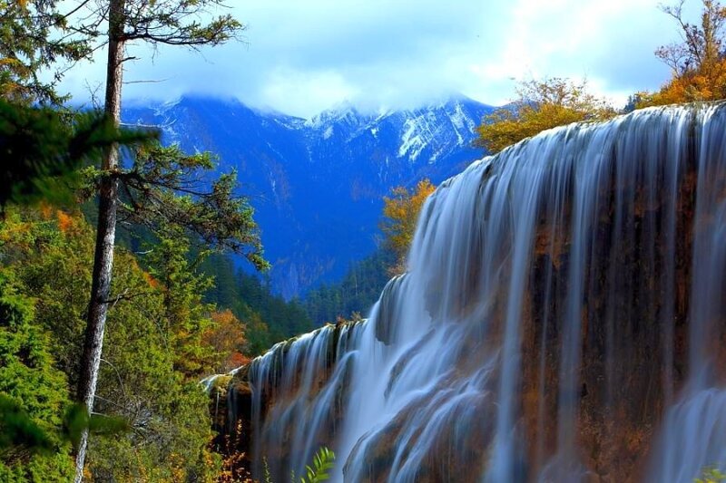 Waterfall in mountain forest