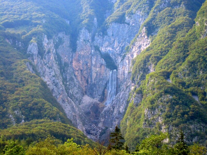 Waterfall in Mountain Gorge