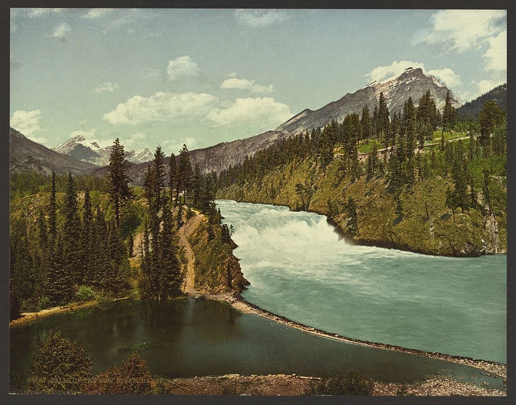Waterfall in mountain valley
