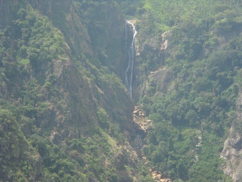 Waterfall in Mountain Valley — Green, Serene, Afternoon, Photograph, Forest, River, Brown
