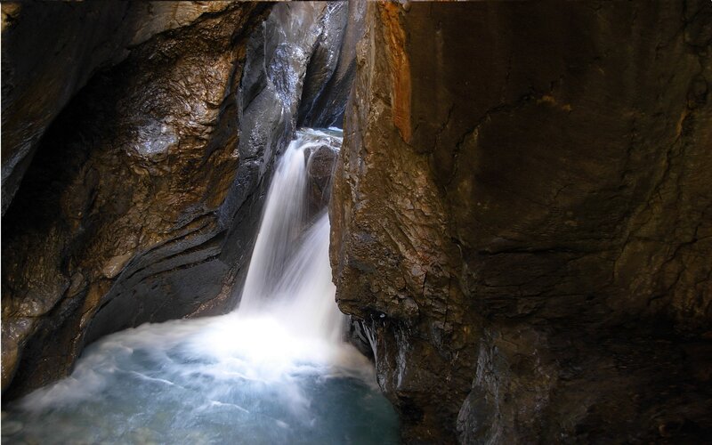 Waterfall in Narrow Canyon
