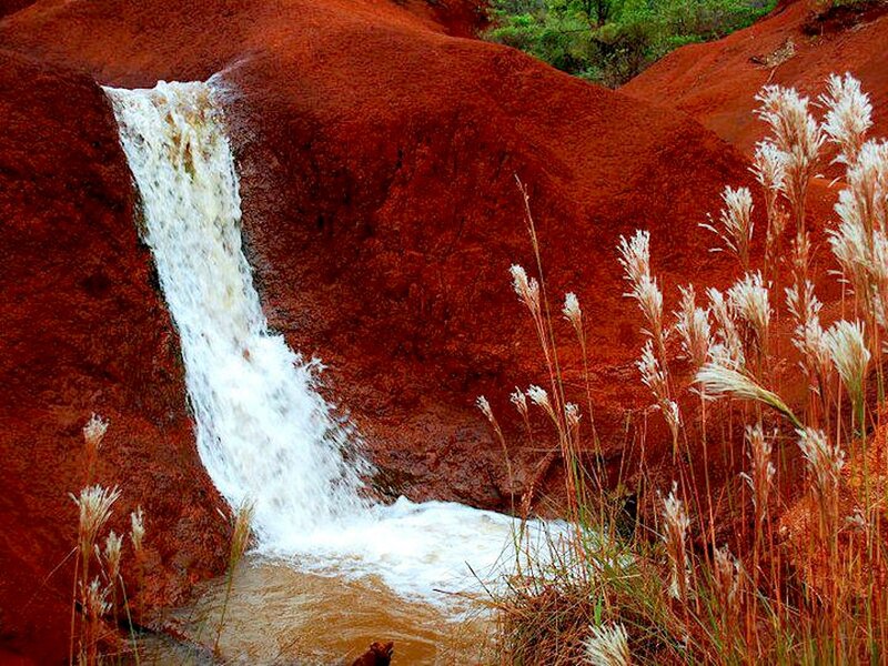 Waterfall in Red Soil