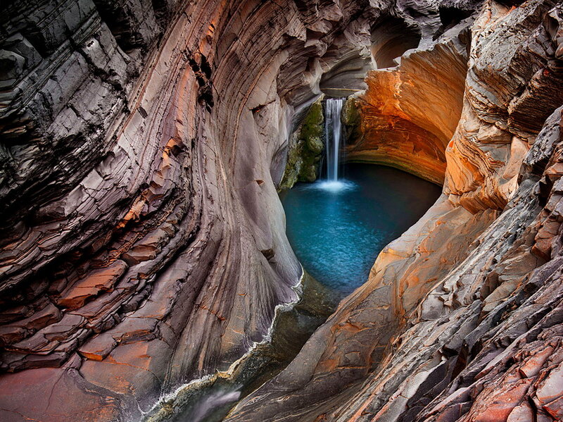 Waterfall in Rock Canyon — Blue