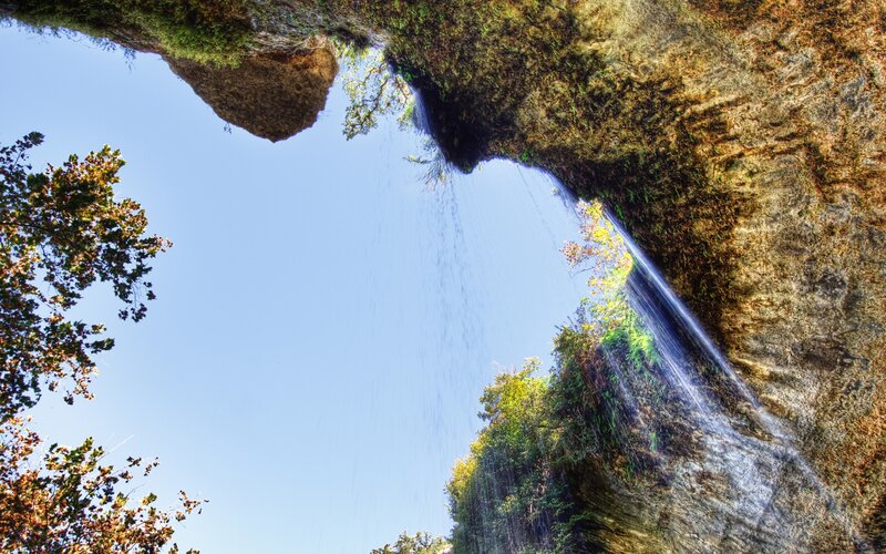 Waterfall in Rock Formation