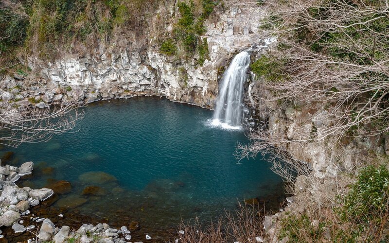 Waterfall in Rocky Basin