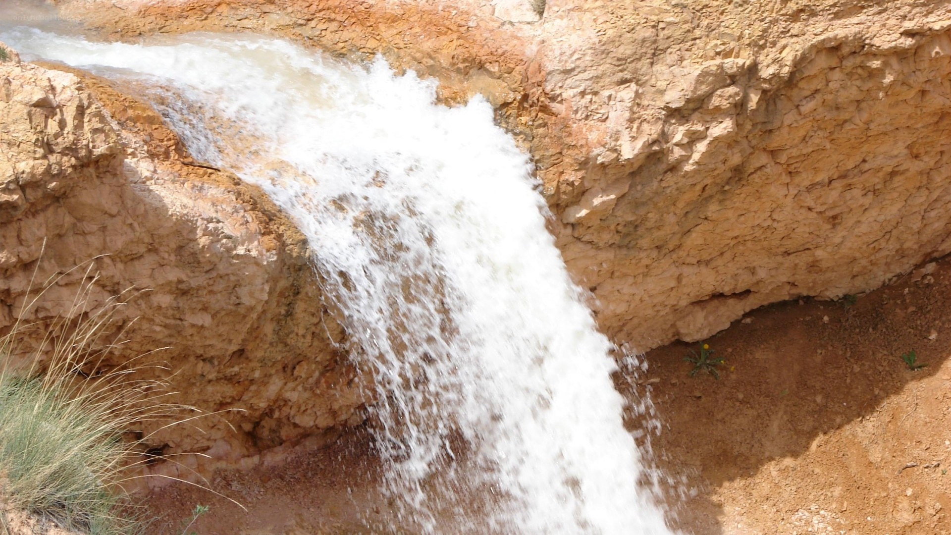 Waterfall in rocky canyon