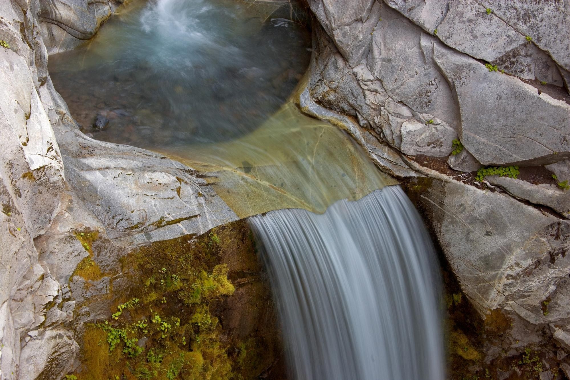 Waterfall in rocky canyon