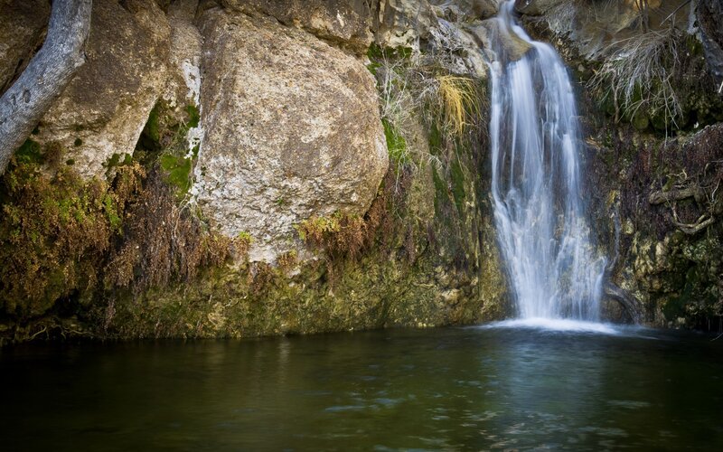 Waterfall in rocky canyon