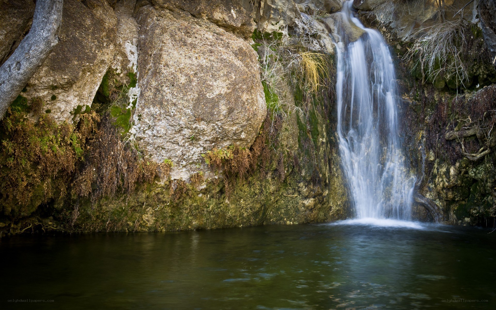 Waterfall in rocky canyon