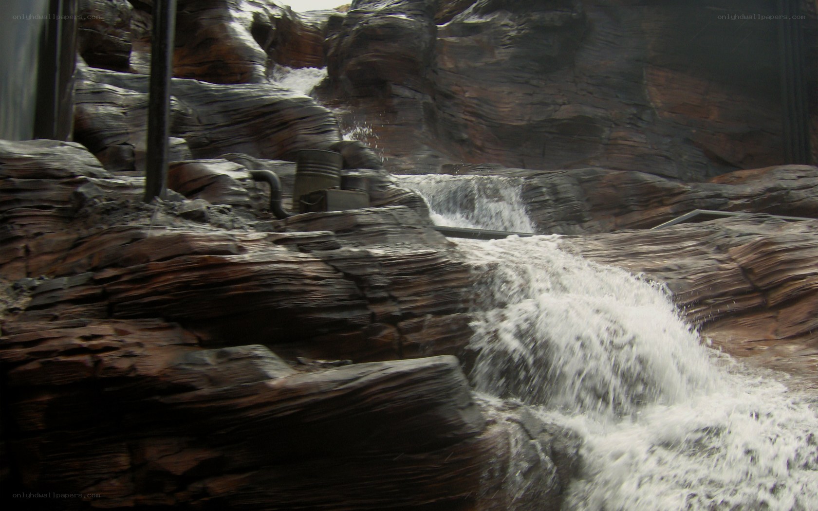Waterfall in rocky canyon