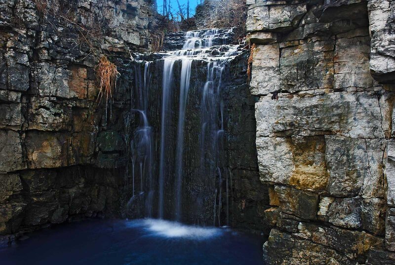 Waterfall in rocky canyon