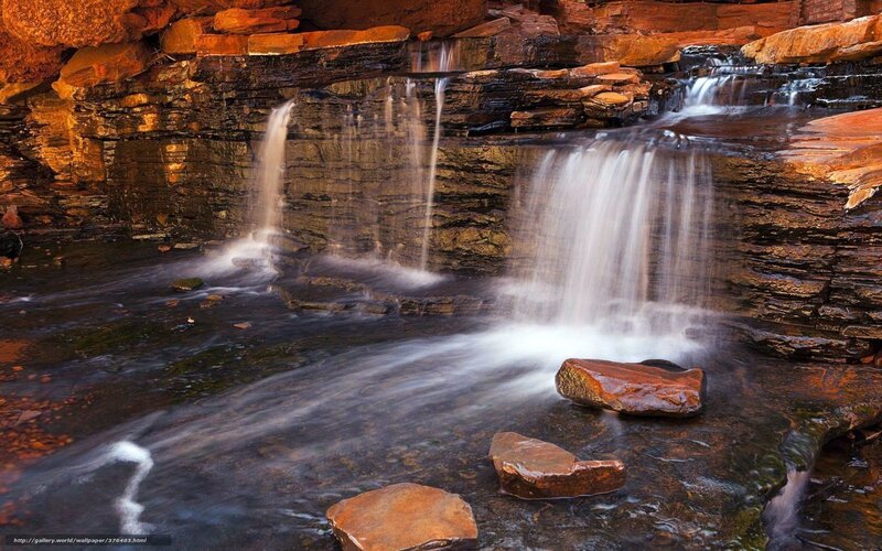 Waterfall in rocky canyon