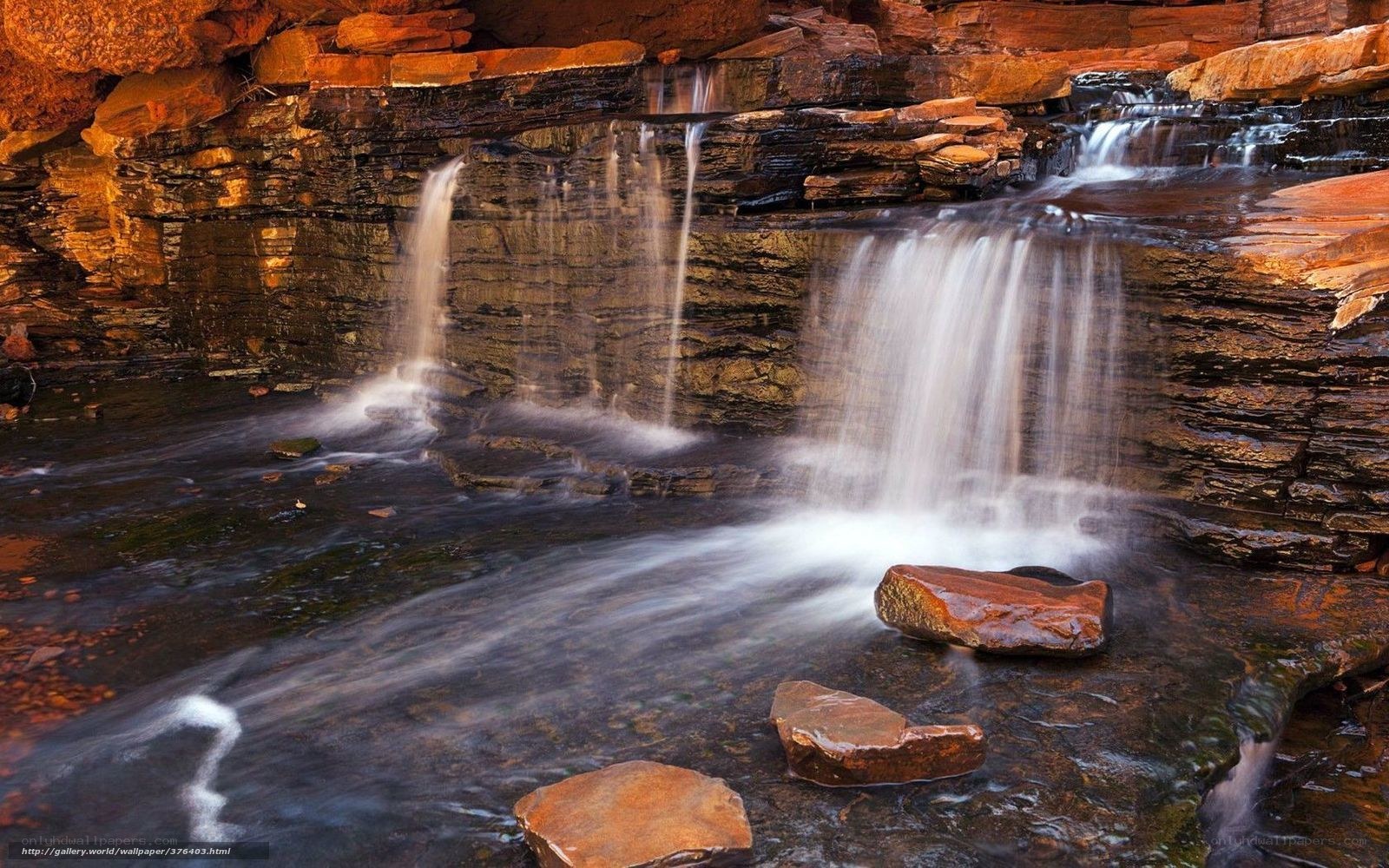 Waterfall in rocky canyon