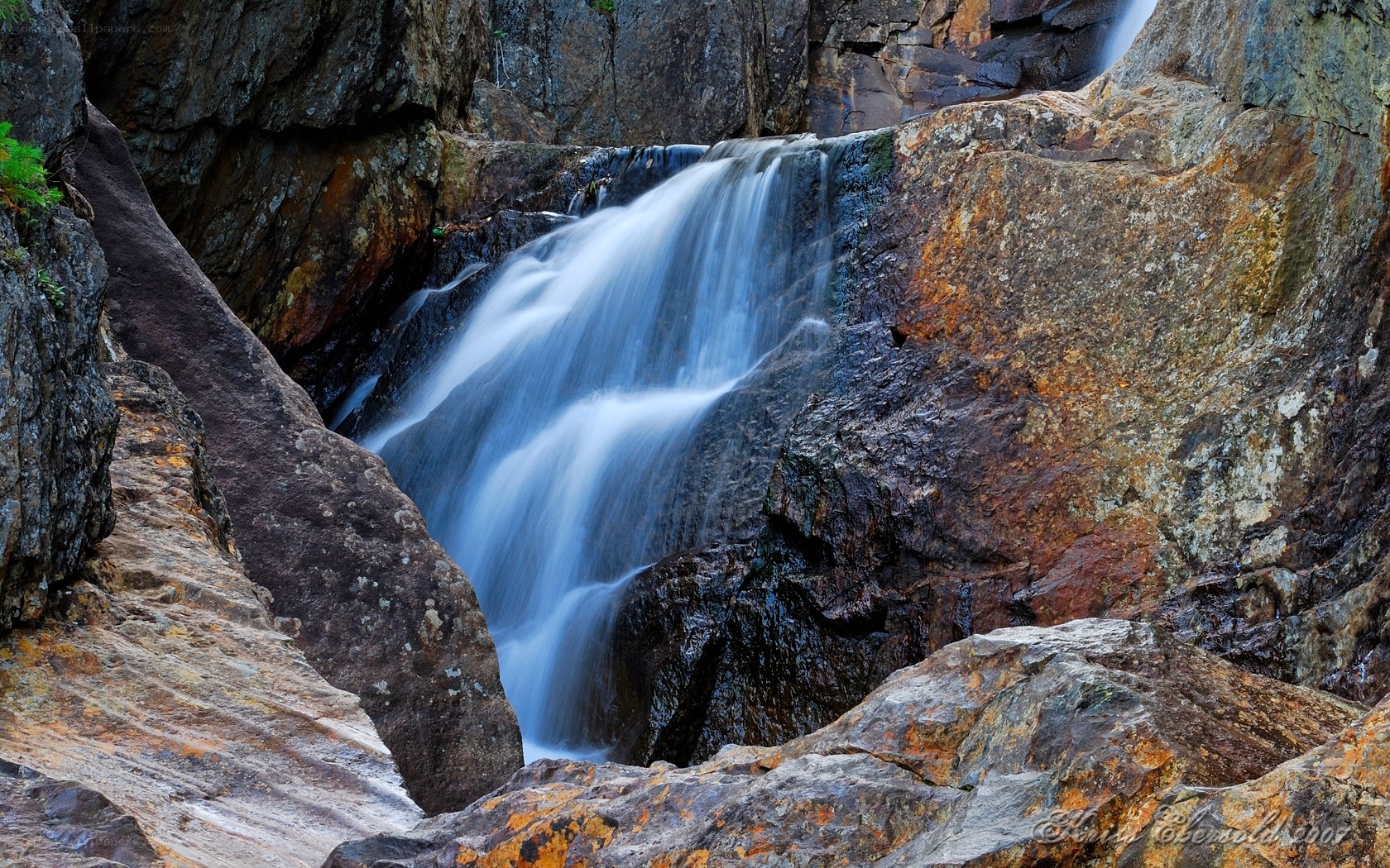Waterfall in rocky canyon