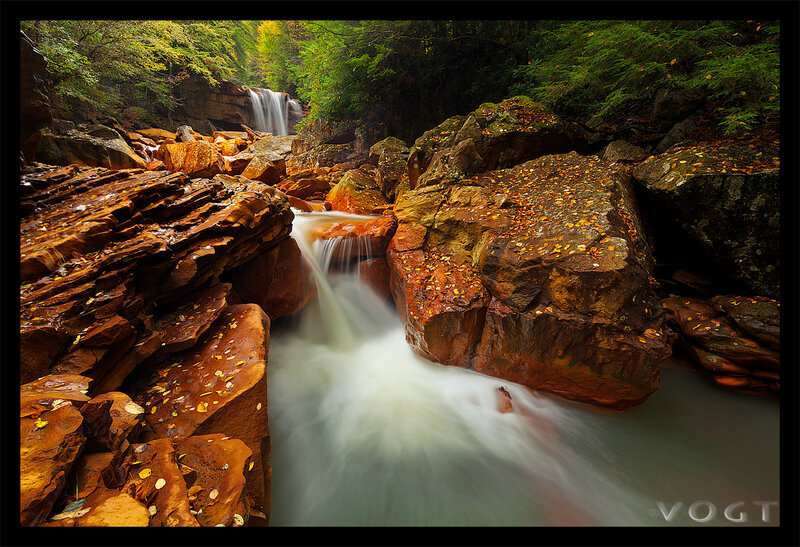 Waterfall in Rocky Canyon — Brown, Serene, Autumn
