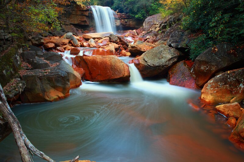 Waterfall in Rocky Canyon — Brown
