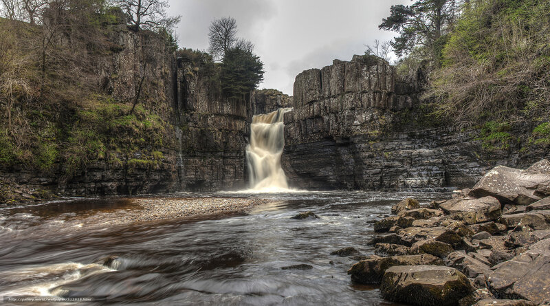 Waterfall in Rocky Canyon — Gray, Dramatic, Spring