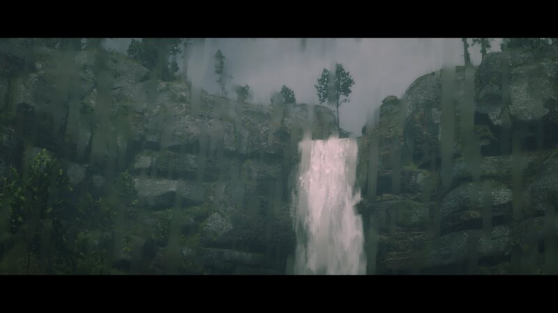 Waterfall in Rocky Canyon — Gray, Moody