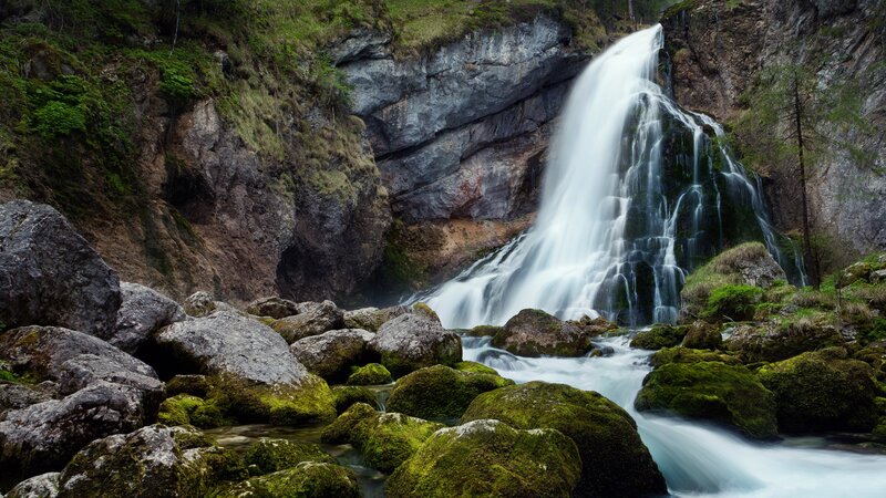 Waterfall in Rocky Canyon — White