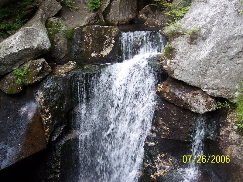 Waterfall in rocky forest